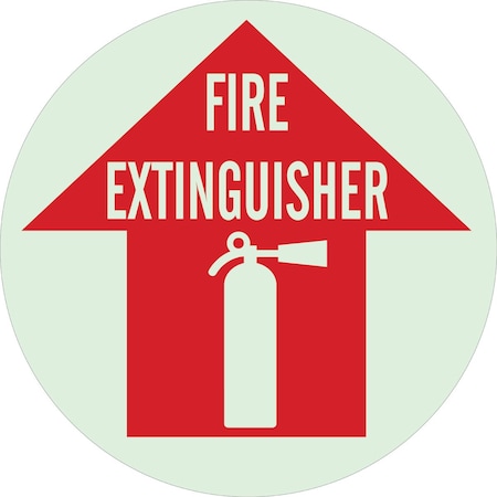 Brady Fire Extinguisher Sign, 17 in Height, 17 in Width, Polyester, Circle, English 49062